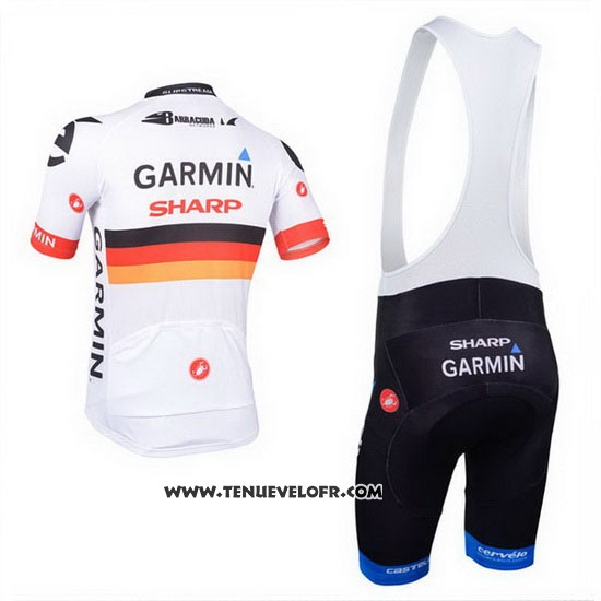2013 Maillot Ciclismo Garmin Sharp Champion Allemagne Manches Courtes et Cuissard